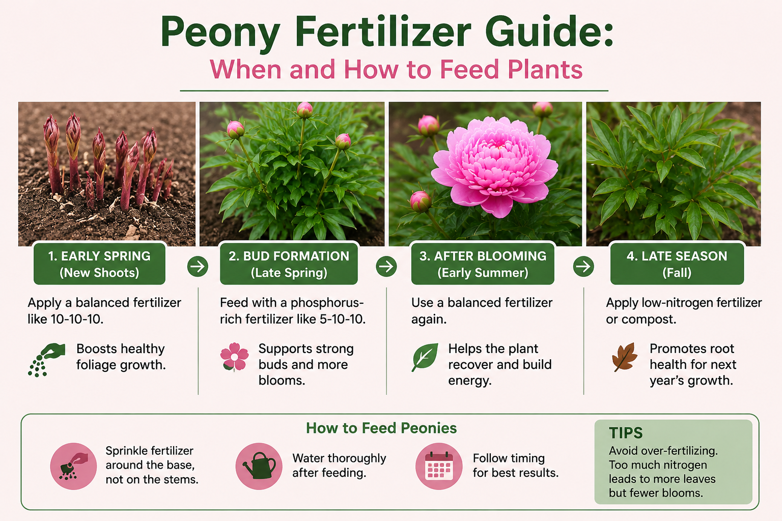 Peony Fertilizer Guide: When and How to Feed Peonies