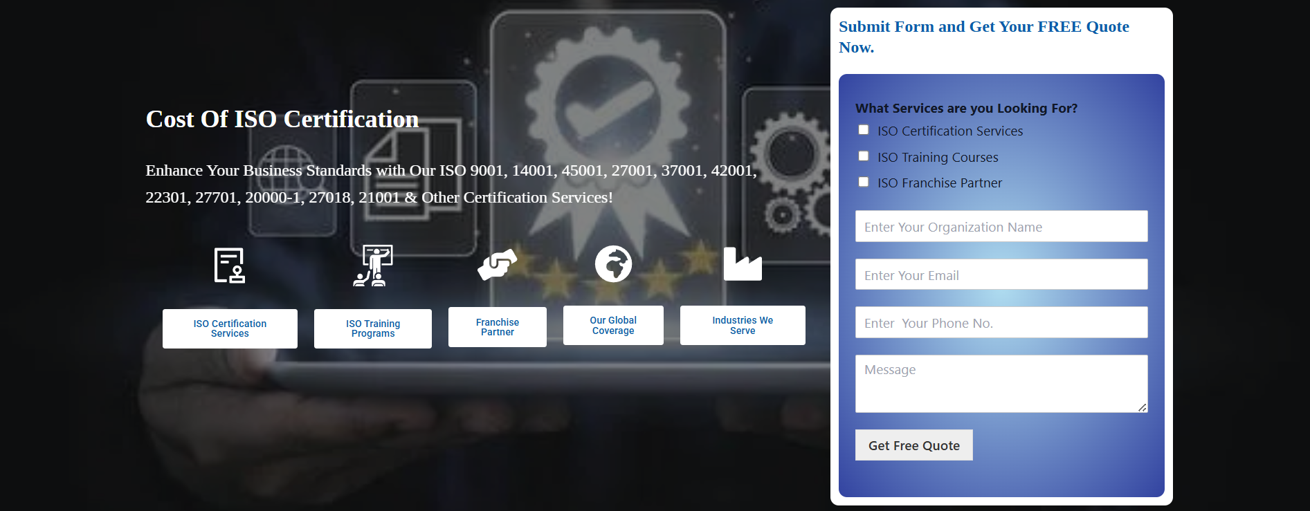 Cost of ISO Certification