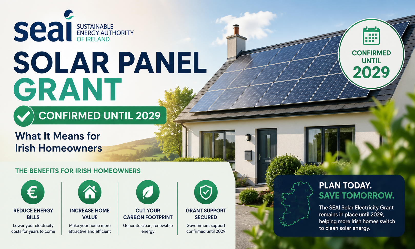 SEAI Solar Panel Grant Confirmed Until 2029: What It Means for Irish Homeowners