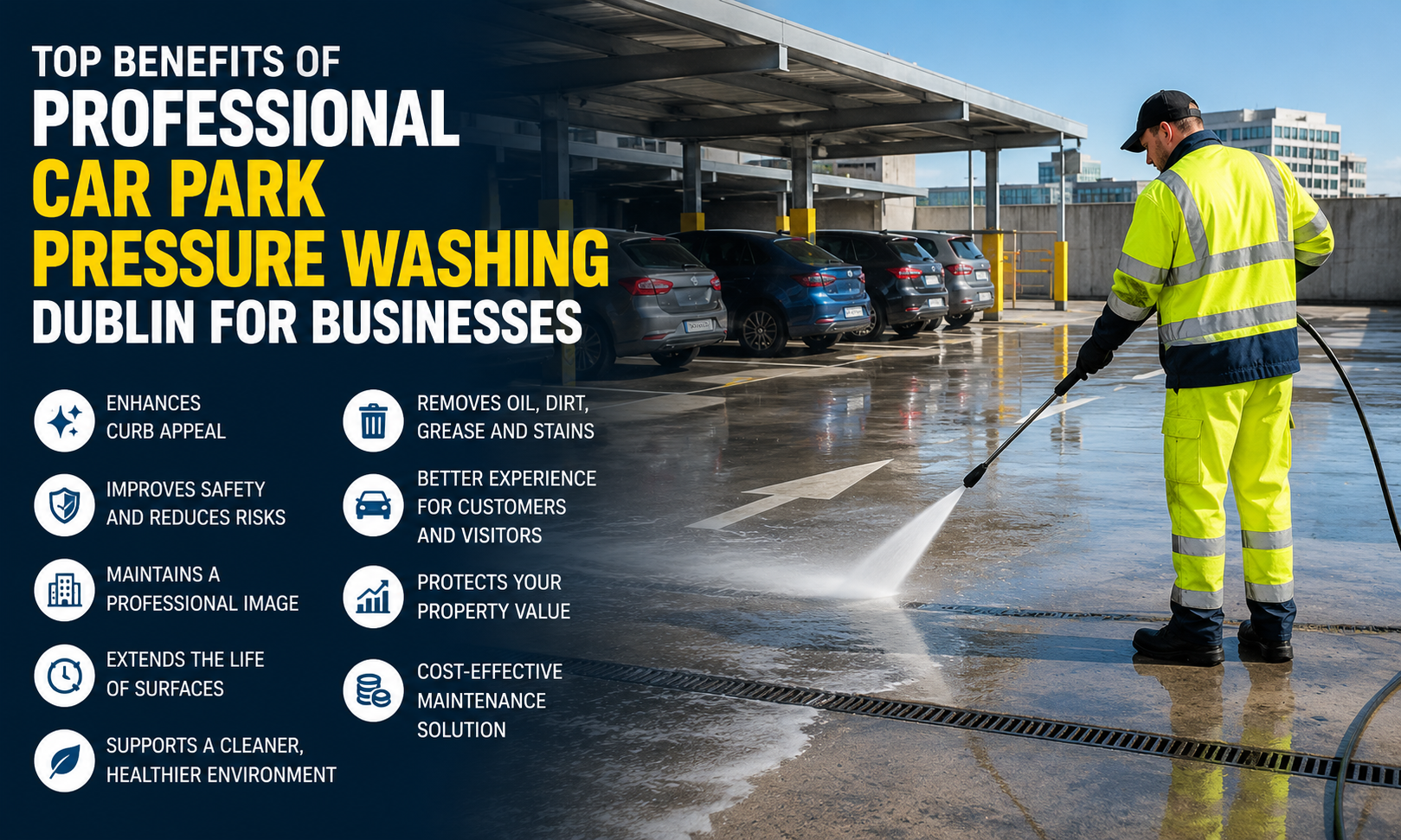 Top Benefits of Car Park Pressure Washing Dublin