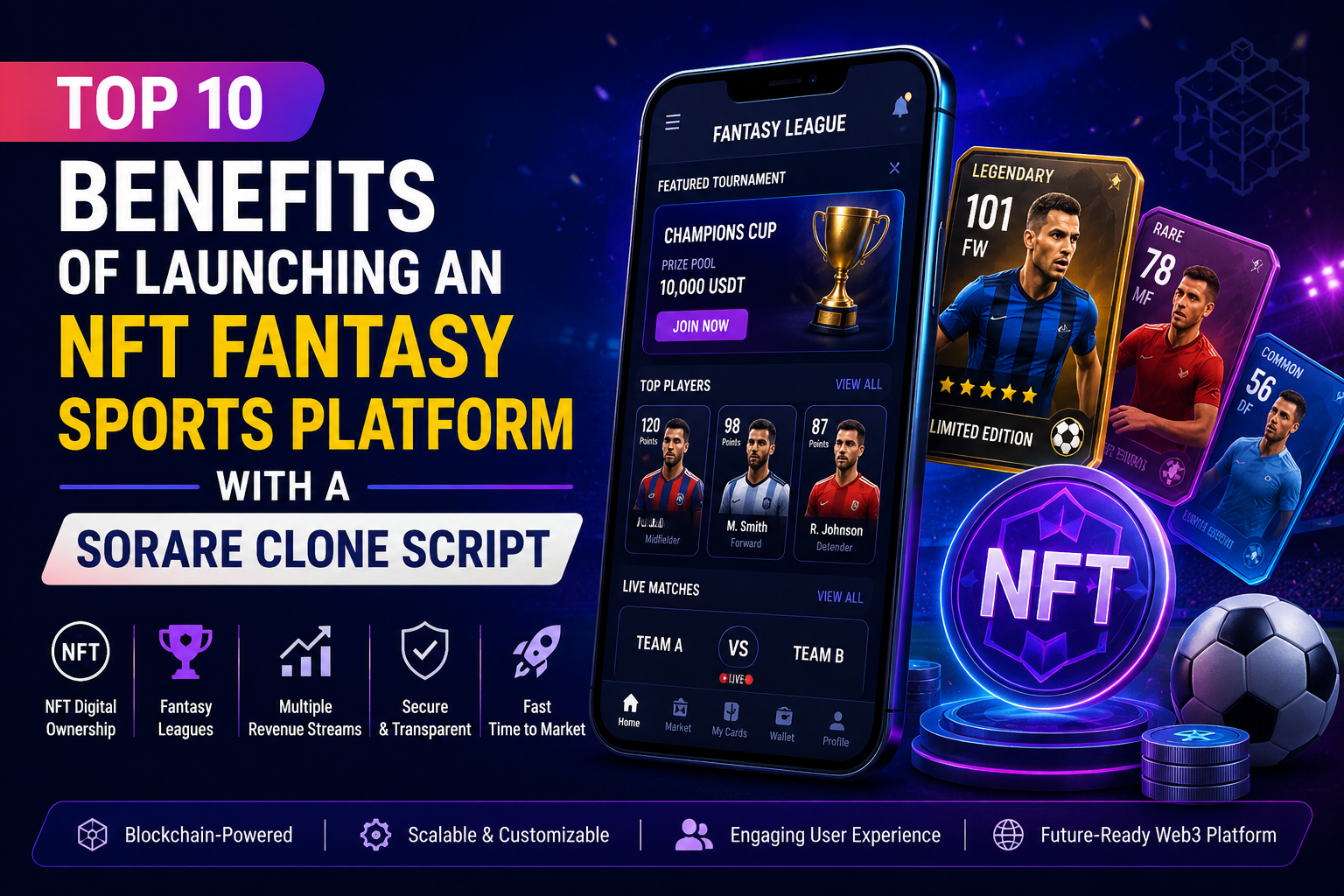 Top 10 Benefits of Launching an NFT Fantasy Sports Platform with a Sorare Clone Script