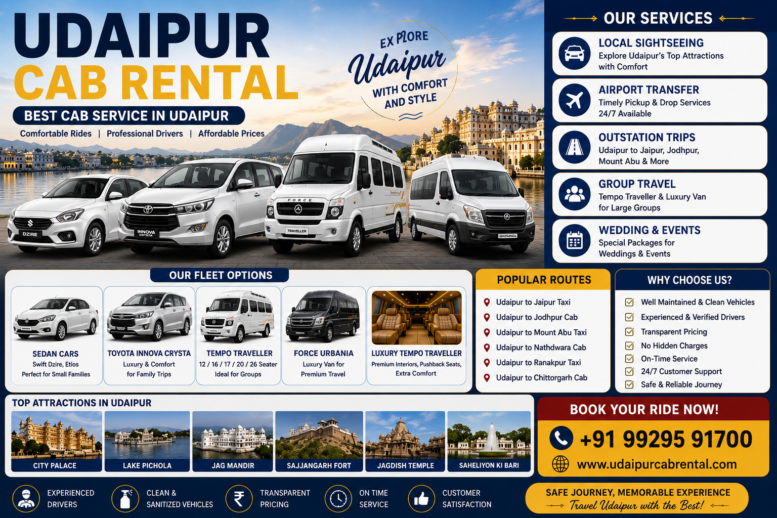 Udaipur Cab Rental – Reliable Taxi Services for Every Traveller